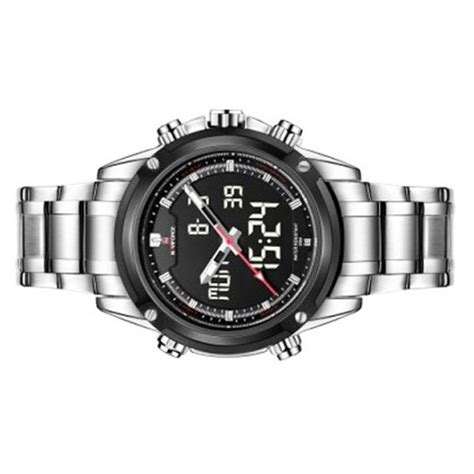 Naviforce Nf M Waterproof Digital Analog Stainless Steel Watch