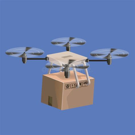 Delivery Drone With Box Drone Vector Illustration Graphic Design