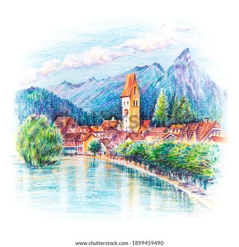 Interlaken Painting Photos And Images Pictures Shutterstock