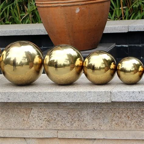 201 Aço Inoxidável Titânio Ouro Oco Bola Sem Emenda Casa Jardim