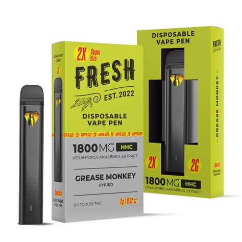 1800mg HHC Vape Pen Grease Monkey Hybrid 2ml