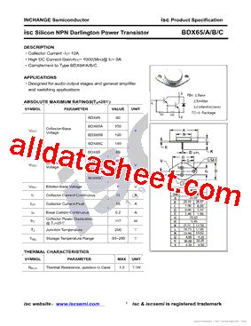 Bdx B Datasheet Pdf Inchange Semiconductor Company Limited