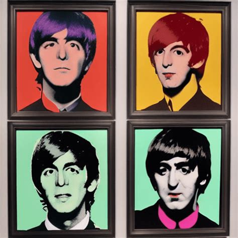 Andy Warhol Portrait of the Beatles · Creative Fabrica