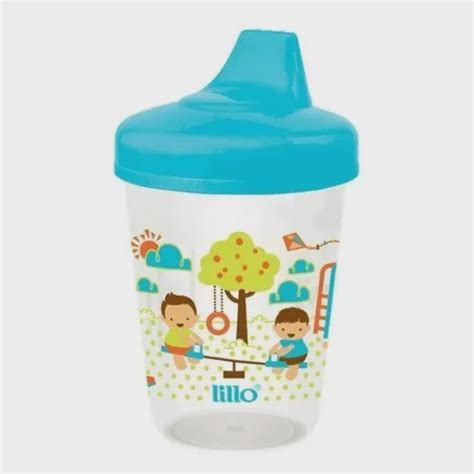 Copo Infantil Antivazamento Divertida Bico Rígido 207ml Azul Lillo no