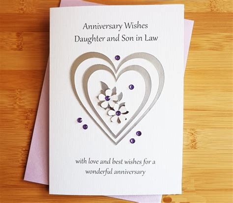 Daughter And Son In Law Wedding Anniversary Card Etsy