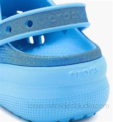 Zuecos Crocs Classic Platform Azul Turquesa Efecto Glitter Los