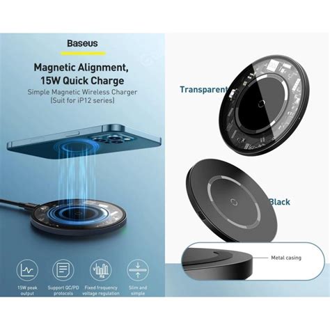 Jual Baseus Simple Magnetic Wireless Charger 15W Magsafe Mag Safe