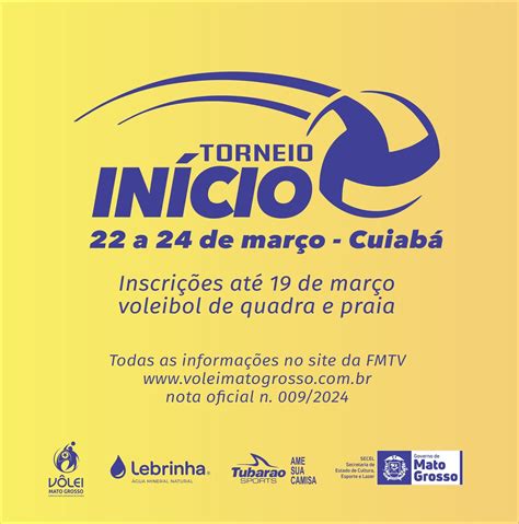 Torneio Início Inscrições Abertas para Competições de Quadra e Praia