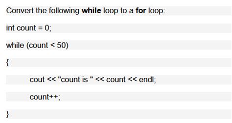 Solved By An EXPERT In C Convert The Following While Loop To A For