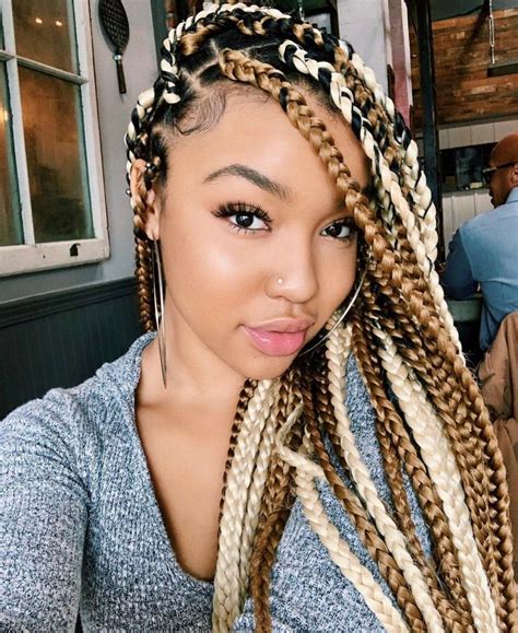 40 Beautiful Jumbo Box Braids Ideas For 2021 Thrivenaija Big Box Braids Hairstyles Blonde