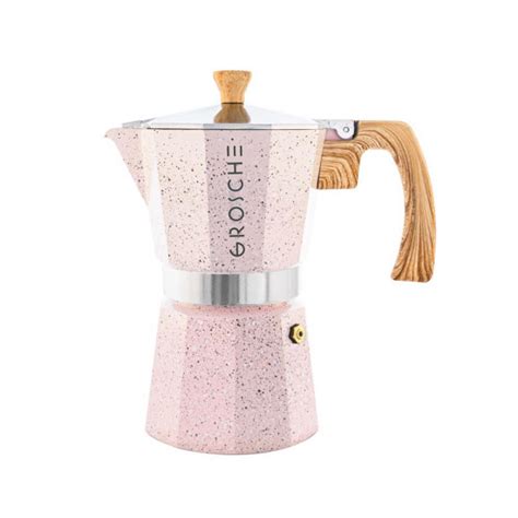 Cafetera Italiana Tazas Grosche Rosa Malongo