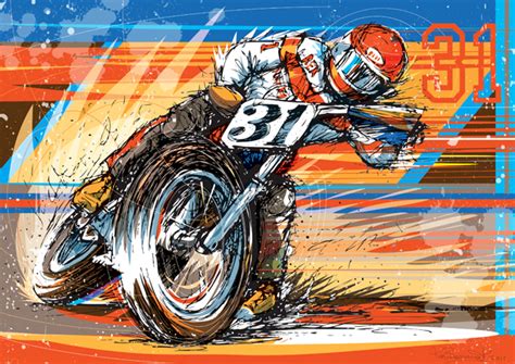 Tim Beaumont Designs Retro Bike Racing Art Motorsport Retro