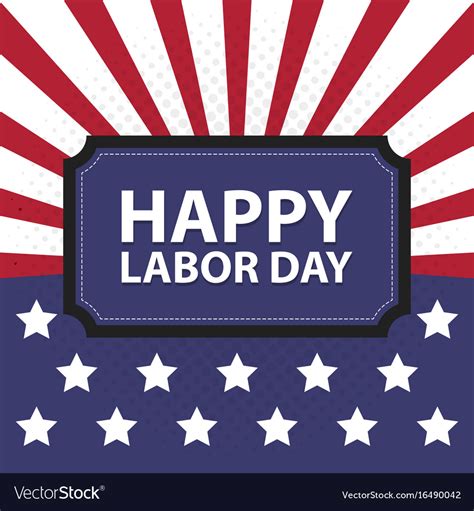 Happy Labor Day Usa Retro Vintage Poster Vector Image