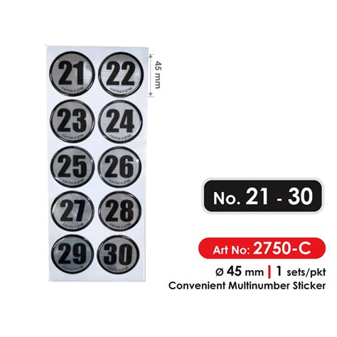 Epoxy Numbering Sticker Pelekat Nombor Meja Table Number Sticker