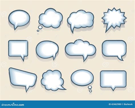 Set Of Vector Speech Or Thought Bubbles Stock Vector - Image: 42462980