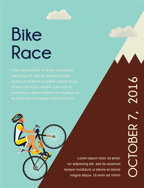 Bicycle Race Event Flyer With Poster Vector Template 07 Free Download