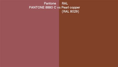 Pantone 8880 C Vs RAL Pearl Copper RAL 8029 Side By Side Comparison