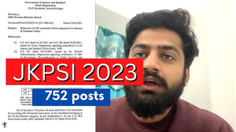 JKPSI 752 New Posts Released FRESH RECRUITMENT 2023 JKSSB JKPSI