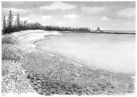 Beach Sunset Sketch at PaintingValley.com | Explore collection of Beach ...