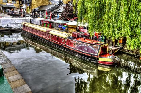 Waterbus Company Canal Barge On Regents Canal Camden At The Back Of