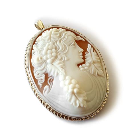 Shell Cameo Brooch Pendant Bacchante Italian Cameo Jewelry Etsy