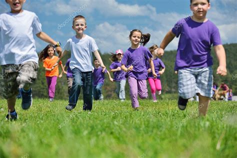 Happy kids group have fun in nature — Stock Photo © .shock #11938658