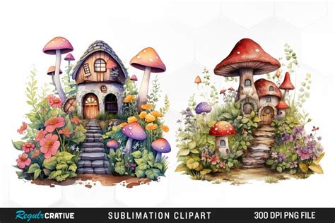 Watercolor Fairy Garden Exquisite Clipart