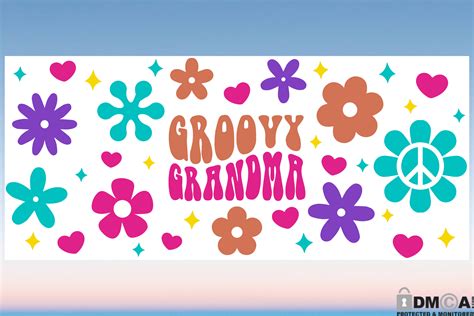 Groovy Grandma 16oz Libbey Glass Can Svg Graphic By Rare · Creative Fabrica