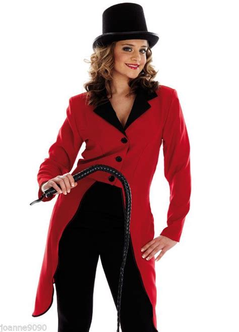 Ladies Ringmaster Fancy Dress Costume Ring Master Coat Circus Lion