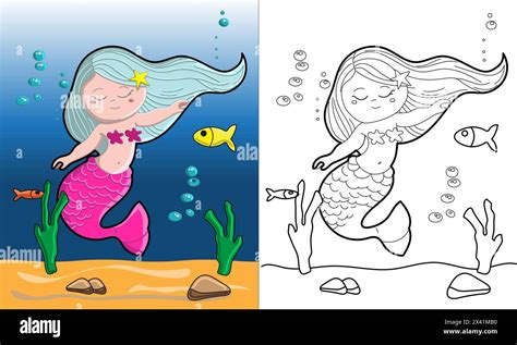 Coloring Page Mermaid Hi Res Stock Photography And Images Alamy