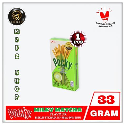 Jual Glico Pocky Milky Matcha Flavour Biskuit Stik Teh Hijau Susu