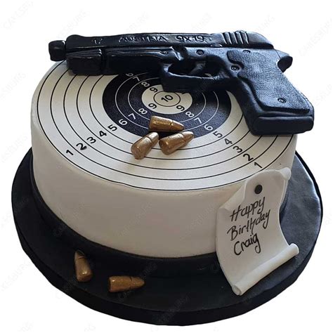 Pistol Gun Themed Cake