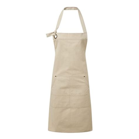 Canvas Bib Apron With Front Pocket Heavy Duty 28 X 34