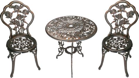 Oakland Living 3 Piece Rose Bistro Set With 235 Inch Cast Aluminum Top Table