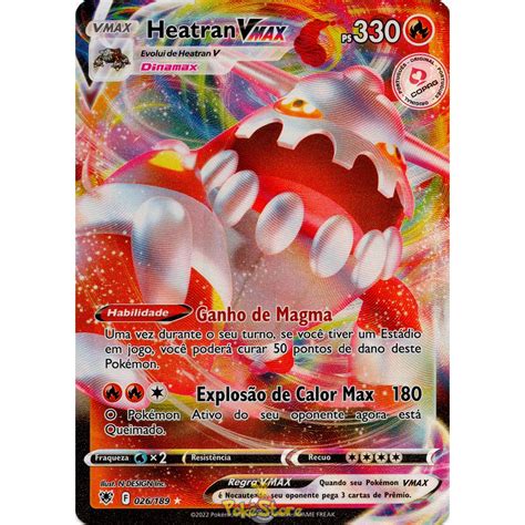 Carta Pokemon Heatran VMAX Português 026 189 Card Original Copag