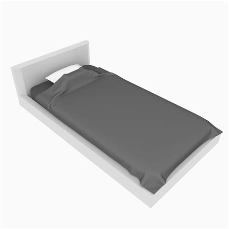 Single Bed Minimalistic Grey 3d Model 19 Max Obj Fbx Free3d