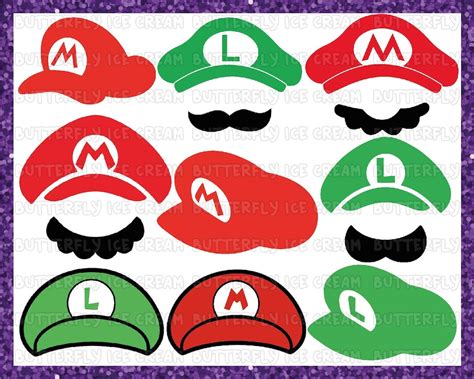 Mario Svg Mario Hat Svg Luigi Hat Svg Luigi Svg Mario and - Etsy