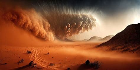 A Dust Storm In The Desert Stock Illustration Illustration Of Dust