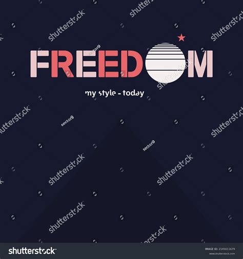 Freedom Typography Graphic Design Print T Stock Vector Royalty Free