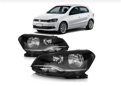 Farol Volkswagen Gol G6 2013 2014 2015 2016 Foco Duplo Mascara Negra