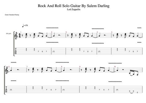 Led Zeppelin - Rock And Roll Solo Guitar By Salem Darling Tab - Ryan Ibrahim