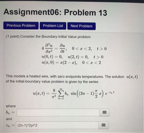 Solved Assignment06 Problem 13 Previous Problem Problem