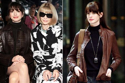 Anne Hathaway Wears Devil Wears Prada Outfit Next To Anna Wintour