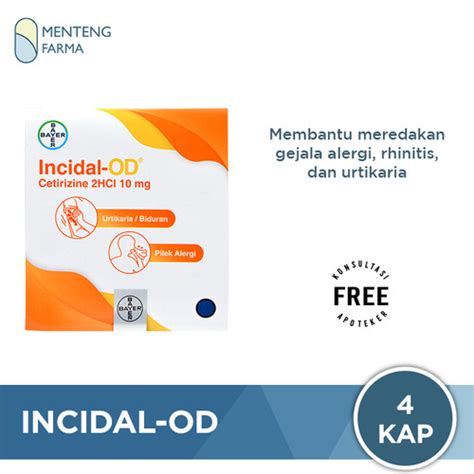 Jual Incidal OD 4 Kapsul Obat Alergi Rhinitis Urtikaria Jakarta