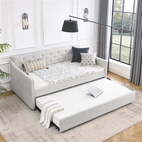 Amazon Jeeohey Upholstered Daybed With Trundle Modern Pull Point