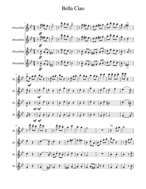 Bella Ciao Sheet Music For Flute Download Free In Pdf Or Midi