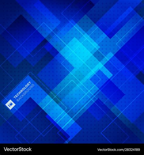 Abstract Blue Geometric Square Overlay Background Vector Image