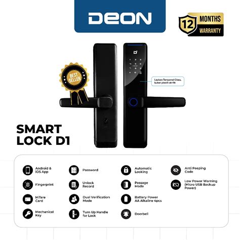 Jual DEON D1 Digital Lock Smart Home Kunci Pintu Door Handle WIFI