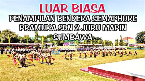 Keseruan Atraksi Bendera Semaphore Siswa SDN 2 Juru Mapin Di Acara