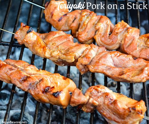 Teriyaki Pork On A Stick Is A Simple Pork Marinade Recipe Made From Soy Sauce Brown Sugar